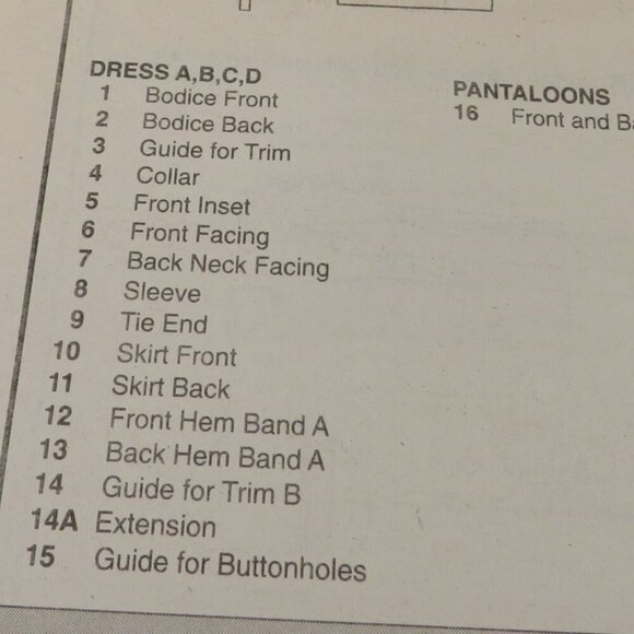 Butterick 3272 Clothing Pattern Child Dress, Bloomers - Pantaloons UNCUT - Picture 6 of 9